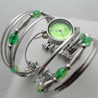 Special Ladys Womens Quartz Cuff Banlge Watch Green  