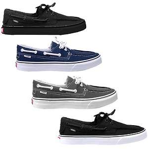 VANS Zapato Del Barco Navy Black Gray White Class Canvas lace up Boat 