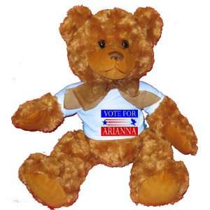  VOTE FOR ARIANNA Plush Teddy Bear with BLUE T Shirt: Toys 