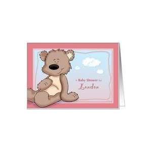  London   Teddy Bear Baby Shower Invitation Card: Health 