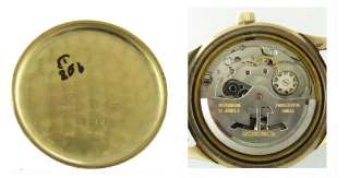 Mint 18k Gold Jaeger LeCoultre Date Gents Wrist Watch 1961  