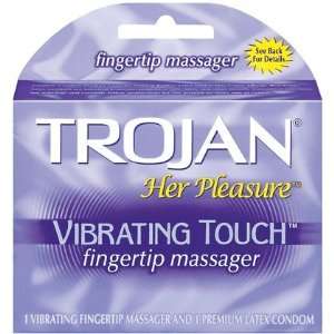 Trojan Her Pleasure Vibrating Touch Fingertip Massager (Quantity of 1)