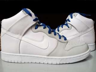 317982 125] Mens Nike Dunk High QS Denim Pack 2012 White Neutral Grey 