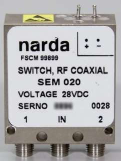 Narda DC 18 GHz 28V SPDT RF Coaxial Switch SEM 020  