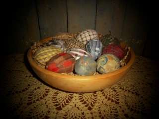 Primitive Gathering 12 Easter Eggs~Rag Wrapped~Aged~Cinnamon Rubbed 2 