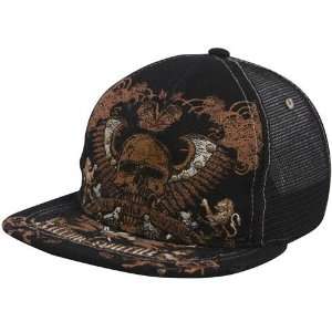  Xtreme Couture Black Crossed Up Adjustable Mesh Hat 