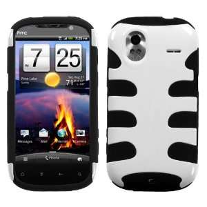 Hybrid Design Dual Layer White/Black Protector Case for HTC Amaze 4G 