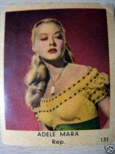 Adele Mara   1950s Val Gum Film Movie Star Card #131  