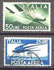 ITALY Repubblica air mail Used stamps Sass#131/2 CV$60