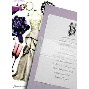  Wedding Invitations Kit Lavender Hyacinth with Unryu Sash 