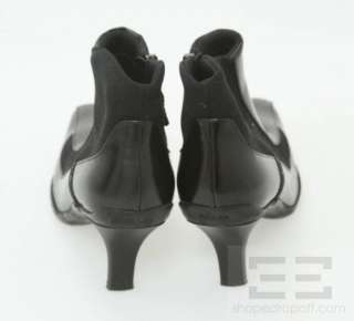 Prada Sport Black Brushed Leather & Nylon Heeled Ankle Boots Size 38 