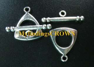 40 sets Tibetan Silver triangle toggle clasps FC1406  