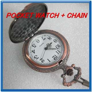 Unique Copper Eagle Case White Dial Mens Pocket Watch  
