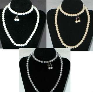 Elegant Fashion Jewelry Necklace Bracelet Earrings Set Glass Bead 