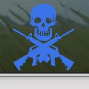 M4 Carbine Jolly Roger Skull M 4 Blue Decal Car Blue Sticker