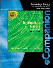 ECOMPANION INTERMEDIATE ALGEBRA, (0840054289), Richard N. Aufmann 