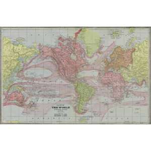  Antique Map of the World on Mercators Projection: Office Products