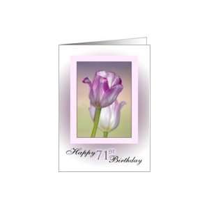  71st Birthday ~ Pink Ribbon Tulips Card Toys & Games