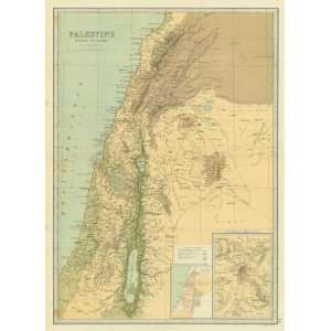  Bartholomew 1873 Antique Map of Palestine