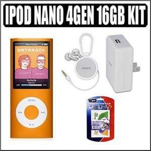  Apple iPod nano 16GB Orange (4th Generation) w/ Accessory 