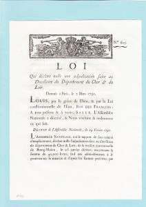 90730   FRENCH FIRST REPUBLIC ERA PRINTED   LOI   1791