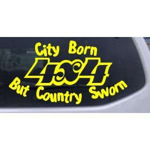 Yellow 16in X 8.5in    City Born But Country Sworn Off Road Car Window 