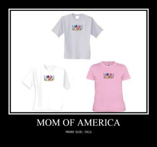 MOM OF AMERICA GIFT NOVELTY T SHIRTS FAMILY WO  