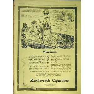   Matchless Kenilworth Cigarettes Advert Boat Print 1918