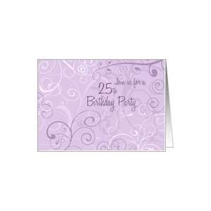  Purple Swirls 25th Birthday Party Invitation Card Card 