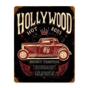    Profile Hollywood Hot Rods Vintage Metal Sign: Home & Kitchen