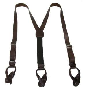 Smooth Leather Button End Suspenders (079366850734)  