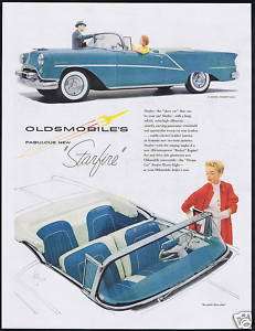 1954 Oldsmobile Starfire Convertible Vintage Print Ad  