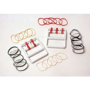   Hand Exercise Set   Unit With 25 Latex Free Bands   5 Each Y,R,G,B,Blk