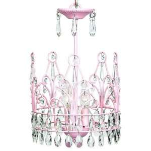  Jubilee Collection 3 Light Crown Chandelier   Pink