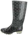 COACH Signature Pixy Rubber Wellies Waterproof Rain Womens Boots Shoes