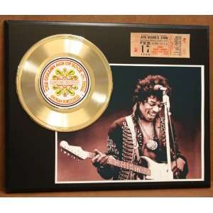  Jimi Hendrix 24kt Gold Record Concert Ticket Series LTD 