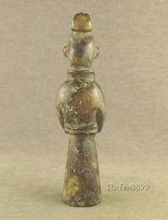 CHINESE JADE CARVED STATUE STANDING HUMAN FIGURINE  