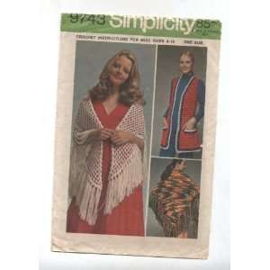  Vintage 1970s Simplicity Crochet Instructions for Vest and 