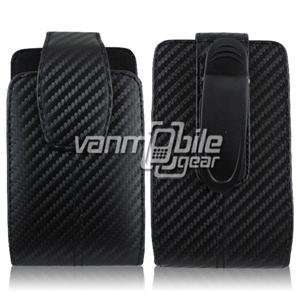 VMG BlackBerry Torch 9850/9860   Black Vertical Carbon Fiber Leather 
