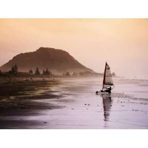  Blocart (Land Yacht) Cruising on Beach, Mt. Maunganui, New 