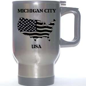  US Flag   Michigan City, Indiana (IN) Stainless Steel Mug 