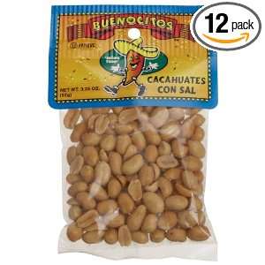 BUENOCITOS Cacahuates Con Sal (Salted Peanuts), 3.25 Ounce Bags (Pack 