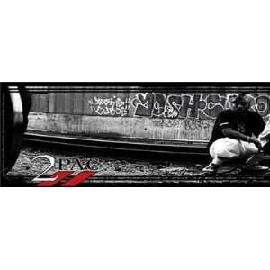 Tupac Shakur   2 Pac Train Track Graffeti   Bumper Sticker / Decal