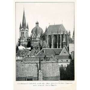  1911 Print Aachen Cathedral Germany Charlemagne Church 