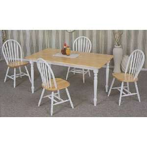 Natural Wood Butcher Block Table Chair Set