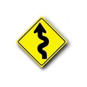  Metal traffic Sign: 30 Diamond   Winding Road Left Symbol 