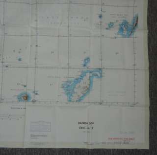 ORIGINAL VIETNAM WAR 1969 USAF AIR FORCE SURVIVAL MAP of BANDA SEA 