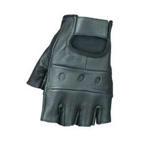  Raider Black X Large Leather Fingerless Gloves: Automotive