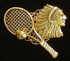 Warriors Tennis Pin Indians Chiefs 24 Karat Gold Plate