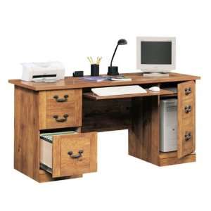  Pine Finish Computer Desk w/ File Cabinet Drawer Kitchen 